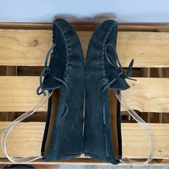 Minnetonka Black Suede Loafers - Picture 3 of 10
